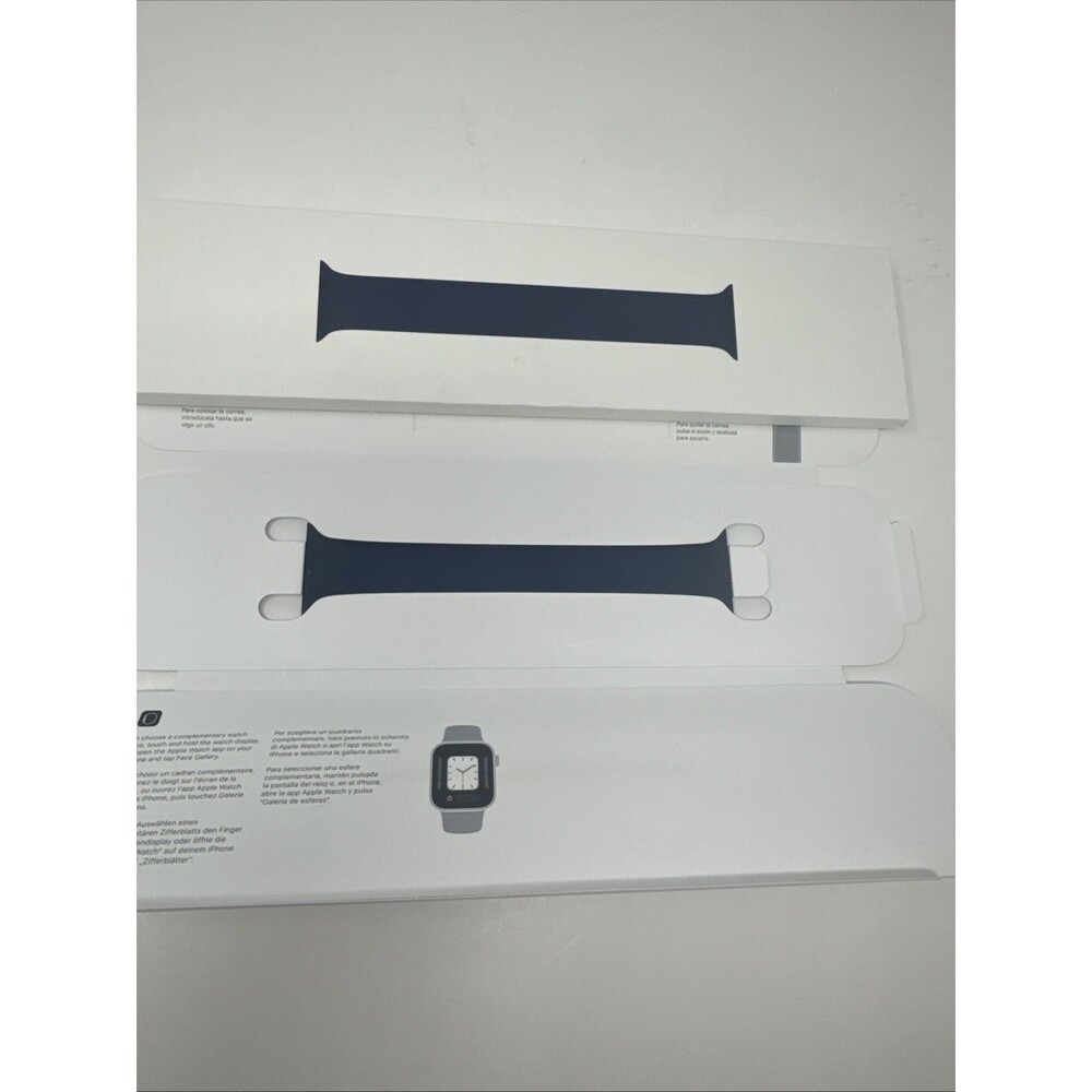 Apple Watch 42mm 44mm 45mm 5 6 7 8 9 SE Deep Navy Silicone Solo Loop Band Size 8